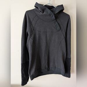 Rare Lululemon Fleece Black Hooded Jacket Size 6